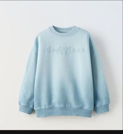 ZARA crew Neck blue sweater t tee shirt top sweatshirt  kids Children's Youth size 11 12 Pullover