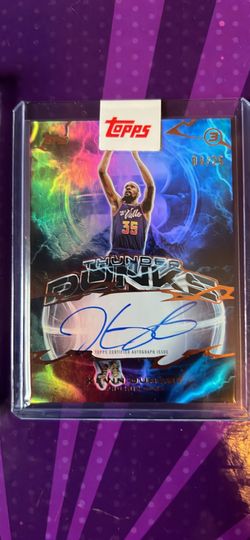 2025-26 Topps Three 3 Basketball Kevin Durant Thunderdunk Auto /25 SSP ON CARD