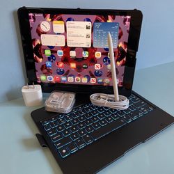 Apple IPad 9th Generation (10.2” Retina /Touch ID /IOS 18/ 2021 Model) 64GB with Pen, Keyboard  & Accessories 