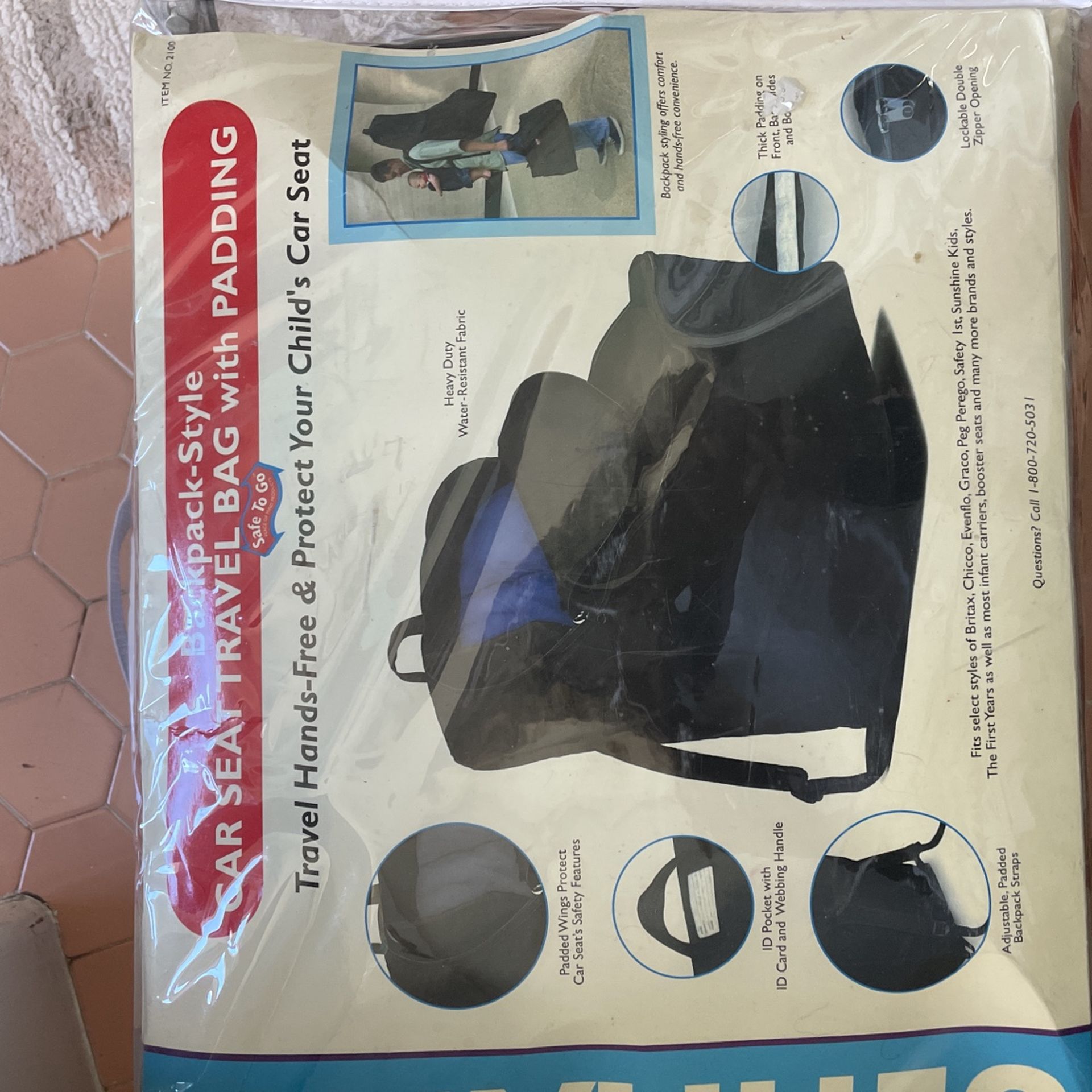 Backpack Style Car Seat Vag W Padding