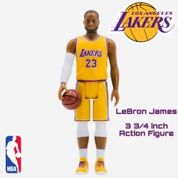 (NEW) Super7 NBA LeBron James (L.A. Lakers) ReAction Figure (PERFECT BIRTHDAY GIFT IDEAS FOR LAKERS FANS)