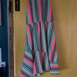 Cute Bright Striped Dress Large For Child