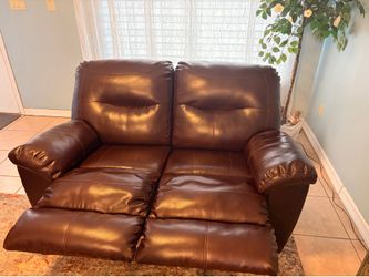Brown leather sofas