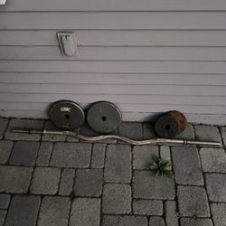 Curl Bar And Weights