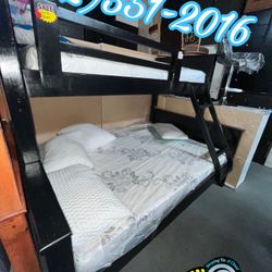Twin XL Queen Bunk Bed With Mattresses Colchones Nuevos Bonitos 