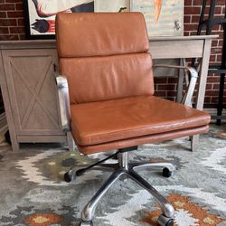 Mid-Century Leather Swivel Office Chair West Elm Custom