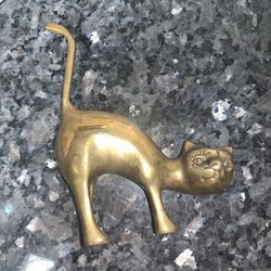 Brass Cat With Unique Face