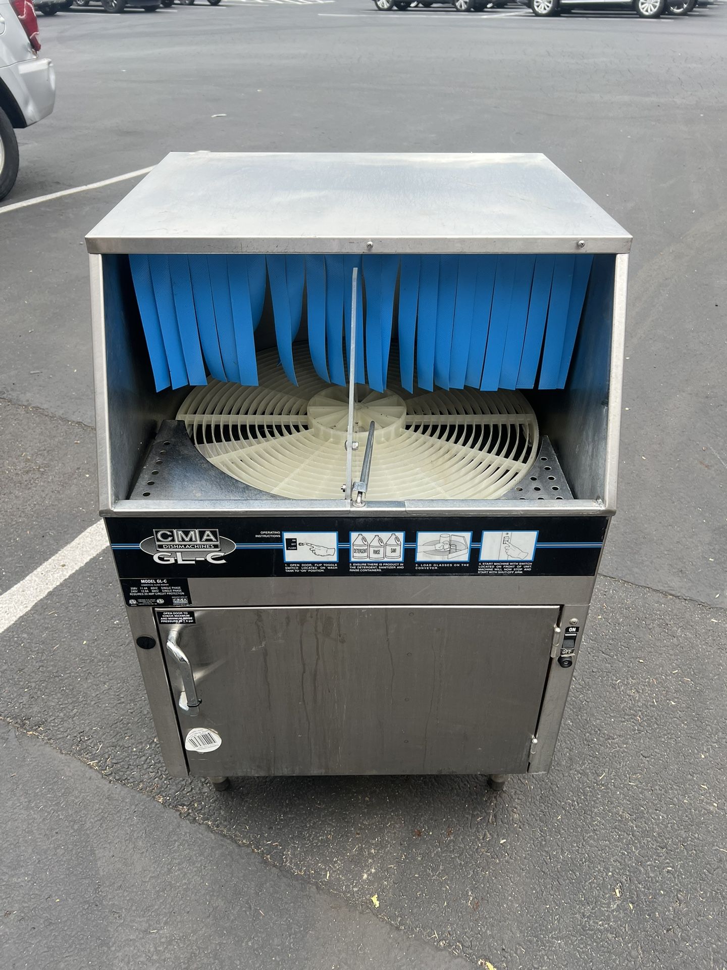 CMA Dishmachines GL-C Low Temperature Chemical Sanitizing Undercounter Glass Washer - 208-230V