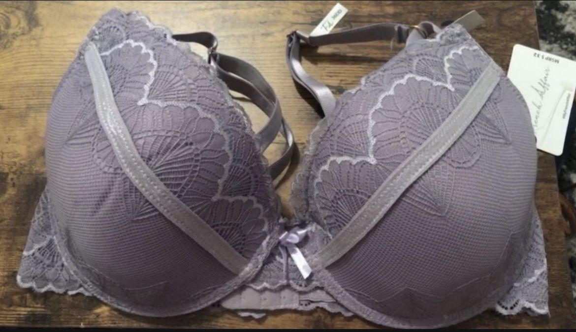 New French Affair, Bra, 36DD Lavender Gray, Tags Attached 