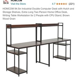 2  People Double Computer Desk. In Excellent Condition.  It is like new. . And there is a Chair that can be sold separately. Both are almost New.
