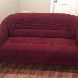 Two Burgundy Couches 
