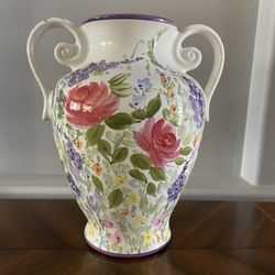Large Floral Urn/Vase