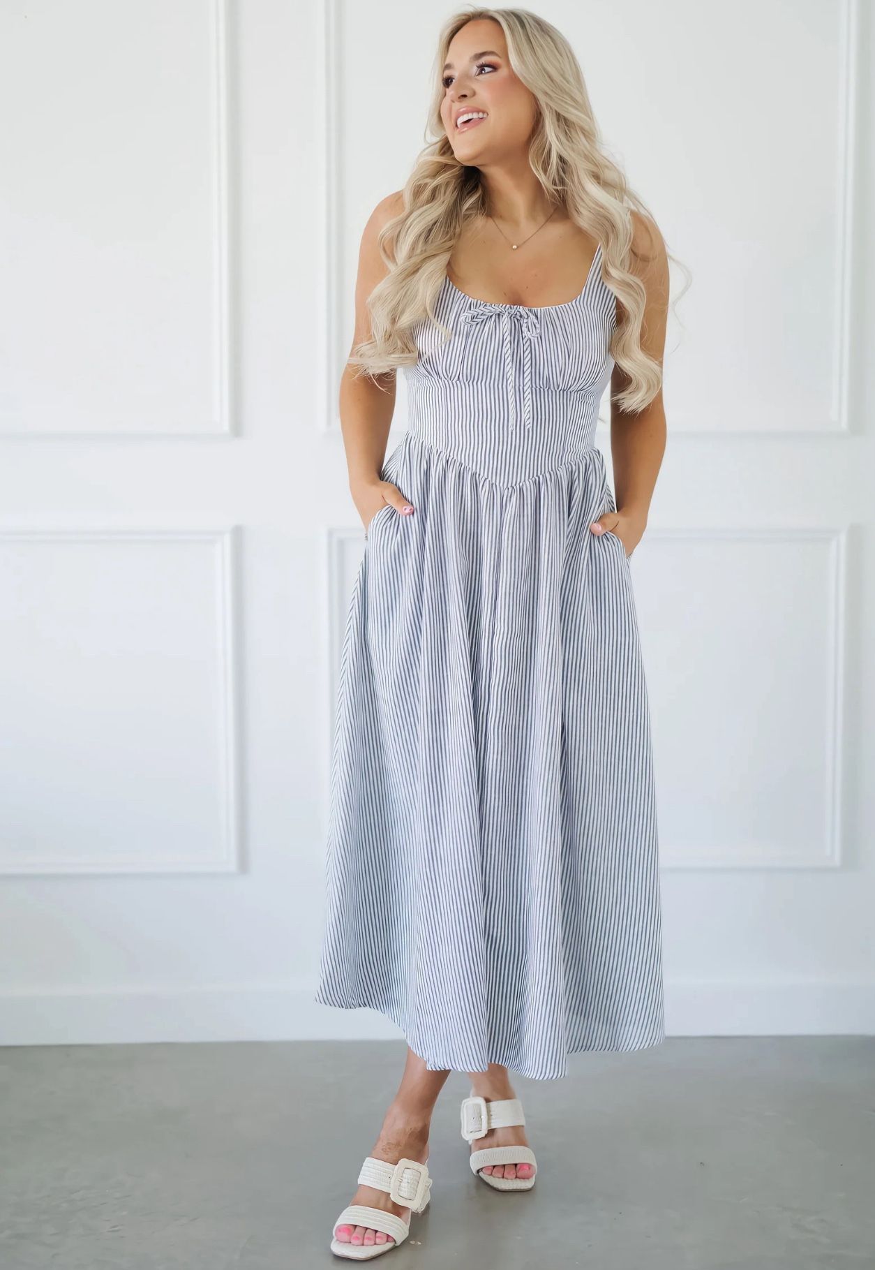 The Workshop women’s dress size S white/blue