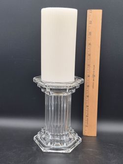 Glass Candle Stand & Pillar Candle