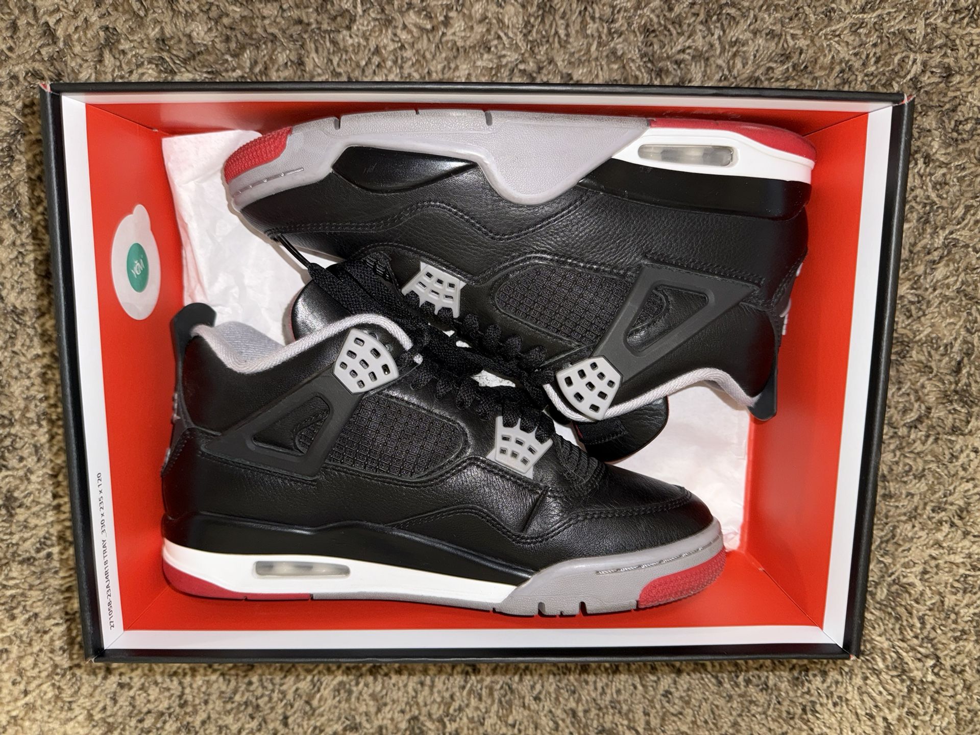 Jordan 4 “Bred Reimagined” Size 8.5 Men’s