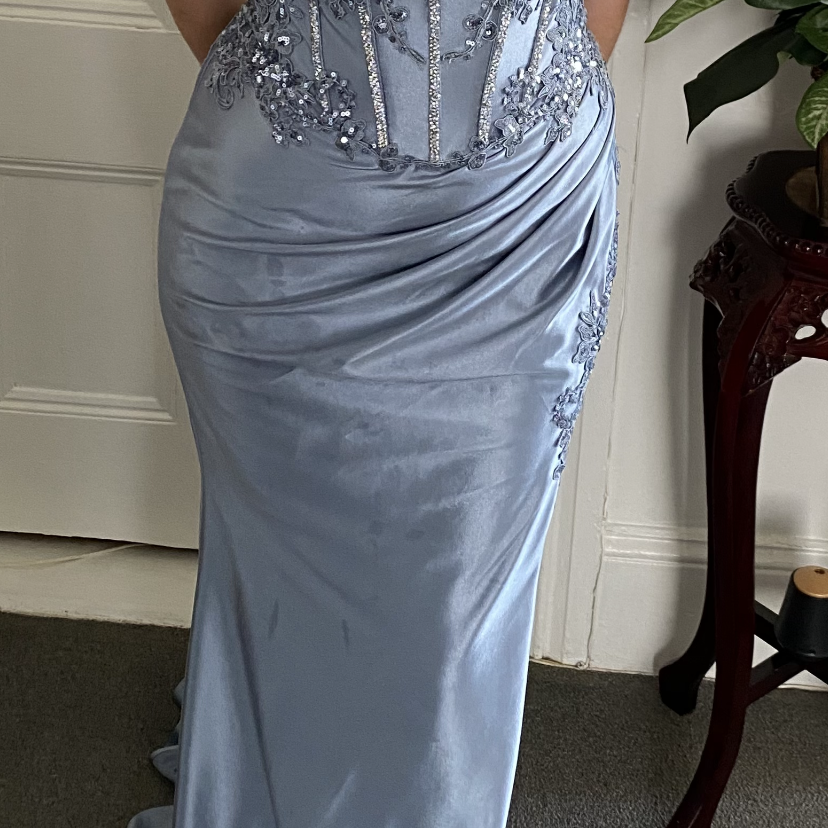 Ladivine KV1116 Strapless Satin Prom Dress Size 4