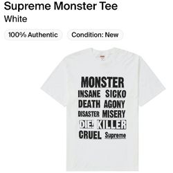 Supreme Monster WhiteT-shirt Size XL  