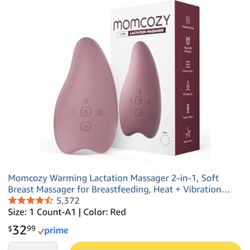 Momcozy Warming Lactation Massager 2-in-1, Soft Breast Massager for Breastfeeding, Heat + Vibration...
