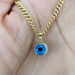 14k Evil Eye Pendant
