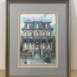 Signed Bonnie Holden Art Print 1987 “Avon Calling” Victorian Era