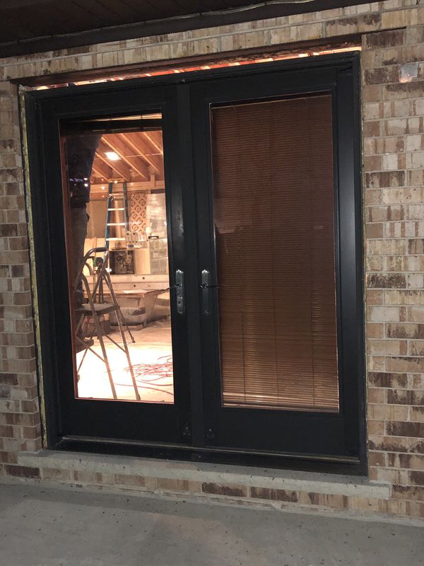 Pella real wood patio doors with blinds and film for Sale in Chicago, IL OfferUp