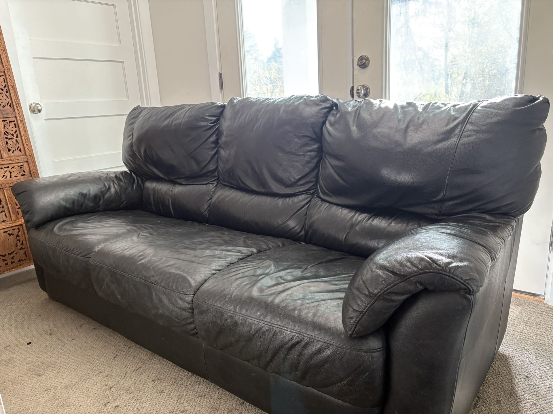 Genuine Leather Couch And Recliner