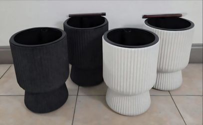 PAIRs of 15" Gray / White Resin Planters ($45 - EACH PAIR) @ Lasting Creations