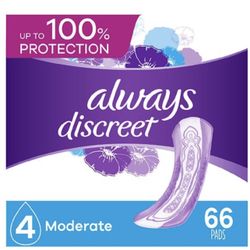 Take All for $15  66 pads Always discreet 100% protection 1 dove condition (355 ml) 1 dove shampoo (355ml)