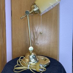 Antique Nautical  Desk Lamp ~ Foresti & Suardi ~ W/ Ship Prop ~ Made in Italy