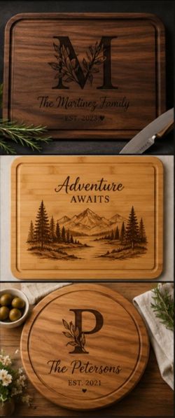 Custom Laser Engraved Cutting Boards