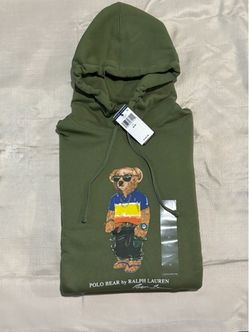 Polo Ralph Lauren Olive Green Bear Hoodie Men’s Medium