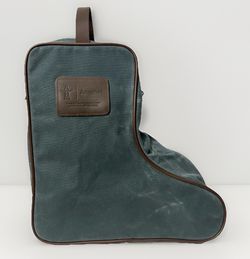 Jon Hart Boot Bag  Coated Canvas Leather Trim Houston Livestock Show Rodeo