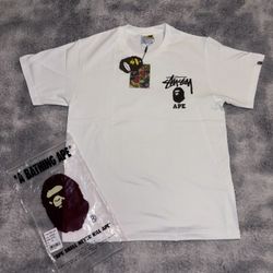 Bape x Stussy White Tee