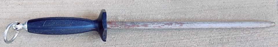 Dexter 14" Knife Sharpener with Hanging Ring Sharpening Steel - Black Handle