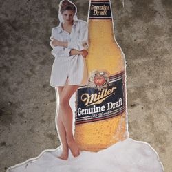 Vintage Tin Miller Genuine Draft Signage 