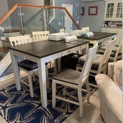 Farmhouse Dining Table With 4 Chairs 