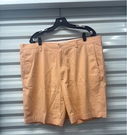 Roundtree & Yorke Men's Beige Chino Shorts Cotton Spandex Flat Front Stretch