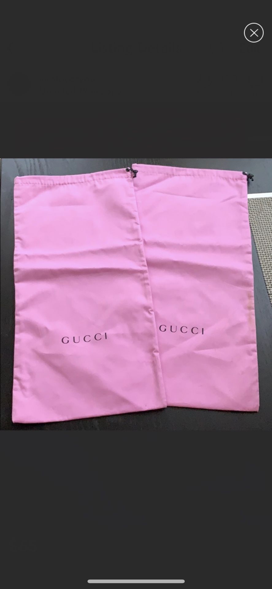 Gucci pink dust bag hot sale