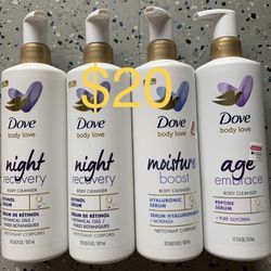 $20 For 4 Bottles Dove Body Love 17.5oz