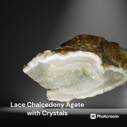 Lace Chalcedony Agate with Crystals (C0119)