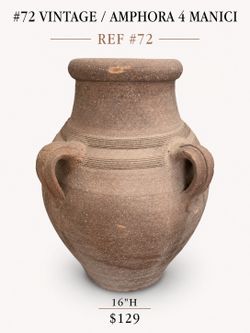 Vintage Terracotta Amphora with 4 Handles