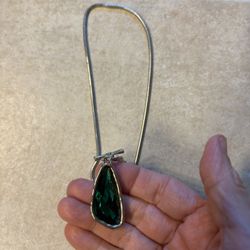 New sterling silver green amethyst necklace 