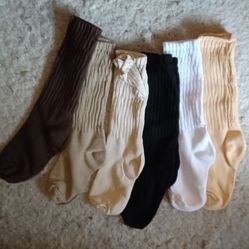 Socks Mid-calf Cotton Blend Socks In Various Earth Tones (Size 4)
