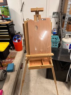 Brand New Foldable Wooden Artist Easel w/ Storage Drawer & Palette – Portable Studio Easel