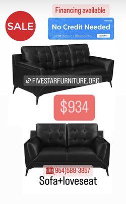 Sofa+loveseat Black