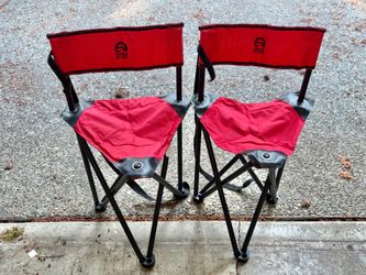2 Tripod Camping Chairs w/ Backrests