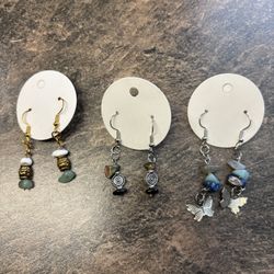 Two Loop Gold And Silver Earrings