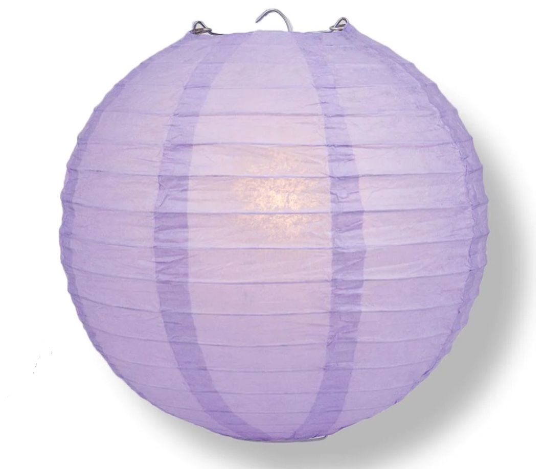 24 Packs 18” Round Lavender Chinese Paper Lanterns Lamp Light Wedding Birthday Party Home Floral Event Decorations Decor Supplies Art DIY Craft