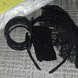 80s costume accessories, headband, glove and rubber bracelets