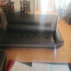 Leather And Grey Couch And Love Seat (Smaller Couch) W/coffe Table